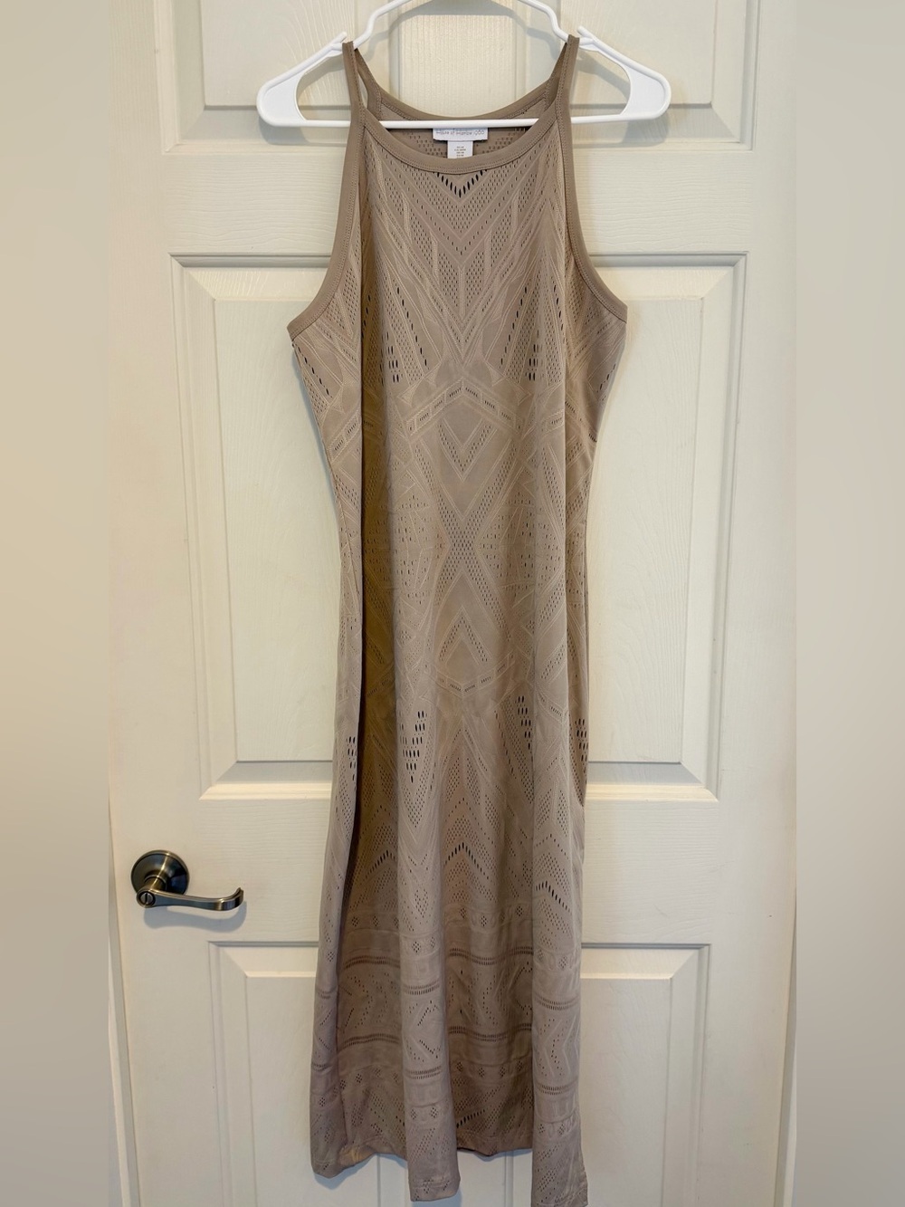 House of Harlow 1960 Laser Cut Midi Dress in Taupe - size M